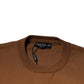 Brown Logo Plaque Crew Neck Pullover Sweater