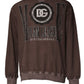 Brown Logo Print Crew Neck Pullover Sweater