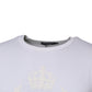 White Logo Embossed Cotton Crewneck T-shirt