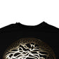 Black Medusa Print Cotton Crew Neck Men T-shirt