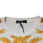 White Medusa Print Cotton Crew Neck T-shirt