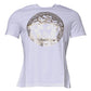 White Medusa Print Cotton Crew Neck T-shirt