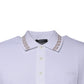 White Viscose Collared Men Polo Short Sleeves T-shirt