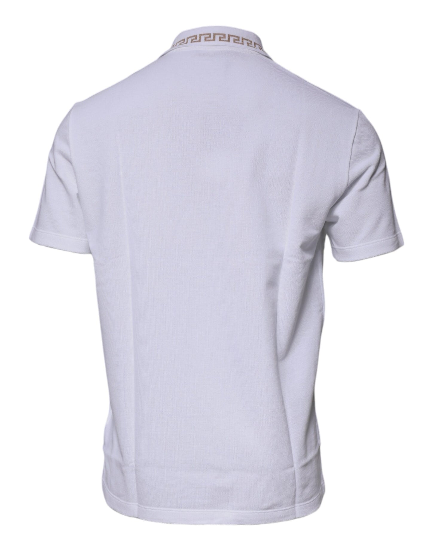 White Viscose Collared Men Polo Short Sleeves T-shirt