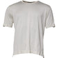 Off White Silk Crew Neck Short Sleeve T-shirt