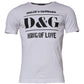 White D&G King Of Love Cotton Crew Neck T-shirt