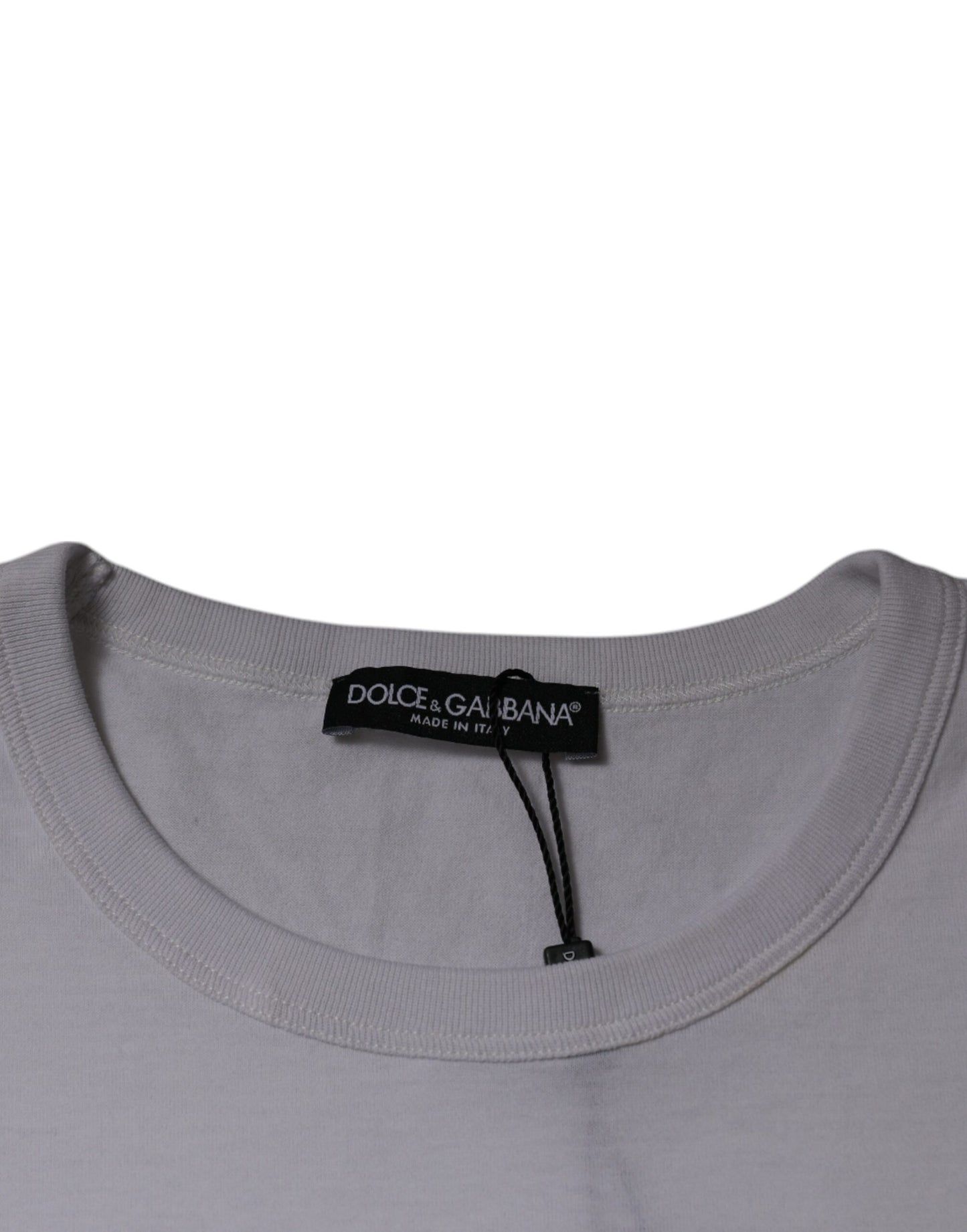 White D&G King Of Love Cotton Crew Neck T-shirt