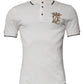 Off White Crown Cotton Collared Polo T-shirt