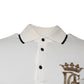 Off White Crown Cotton Collared Polo T-shirt