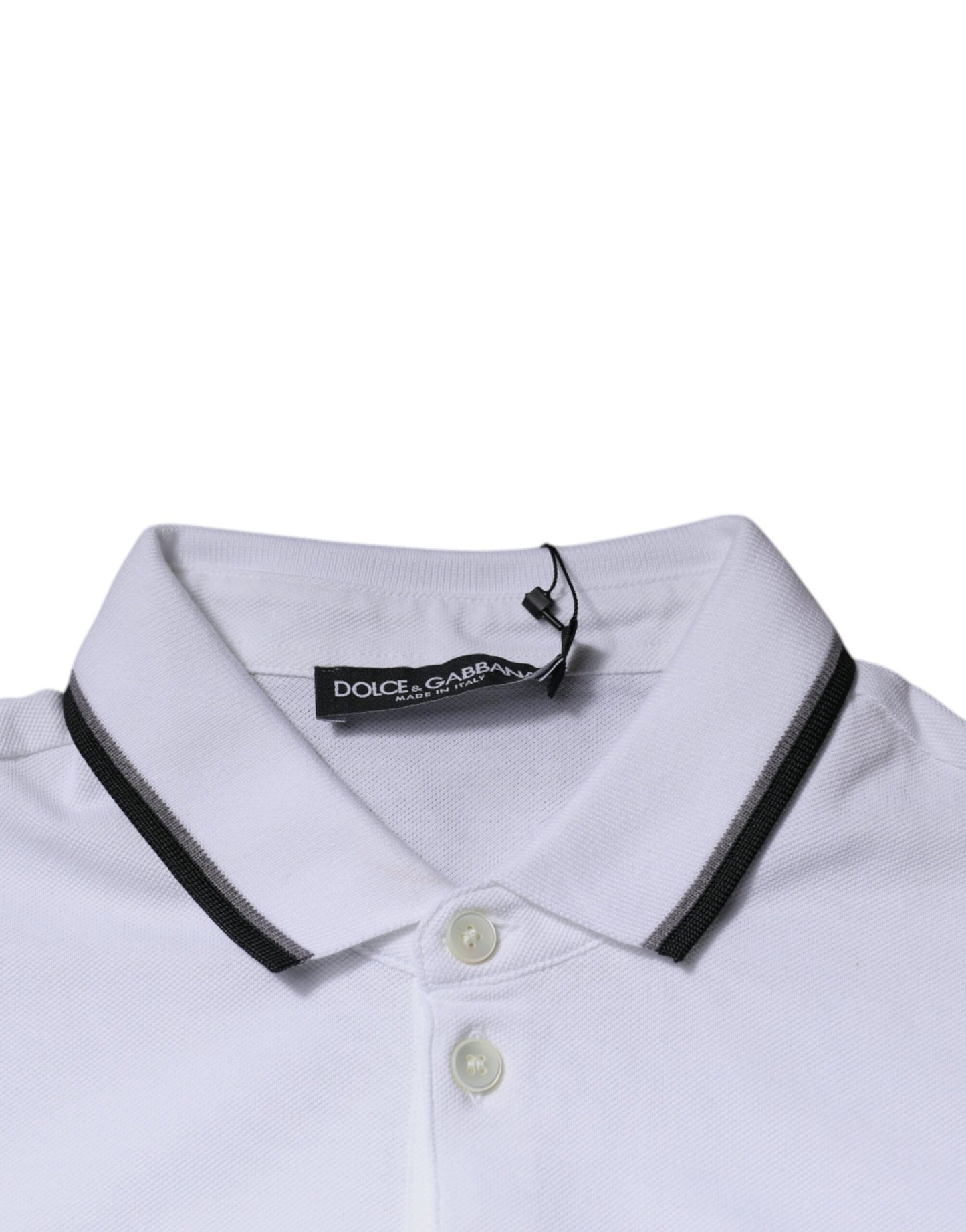 White Cotton Crown Collared Polo T-shirt