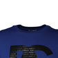 Blue Logo Print Cotton Men Crew Neck T-shirt