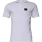 White Cotton Logo Plaque Collared Polo T-shirt