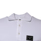 White Cotton Logo Plaque Collared Polo T-shirt