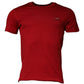 Red Cotton Logo Plaque Men Crew Neck T-shirt