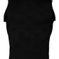 Black Silk Round Neck Sleeveless T-shirt