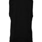 Black Cotton Round Neck Sleeveless T-shirt