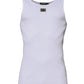 White Cotton Round Neck Sleeveless T-shirt