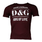 Dark Red D&G King Of Love Crew Neck T-shirt