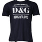 Blue D&G King Of Love Cotton Crew Neck T-shirt