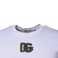 White DG Logo Cotton Crew Neck T-shirt