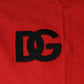 Red DG Logo Cotton Crew Neck T-shirt