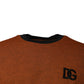 Brown DG Logo Cotton Crew Neck T-shirt