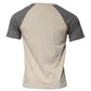 Beige Gray Graphic Print Cotton Crew Neck T-shirt