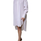 White Cotton Collared Long Sleeves Shirt Dress