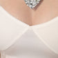 White Sheer Tulle Bustier Bodycon Midi Dress