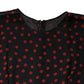 Black Red Polka Dot Silk Layered Midi Dress