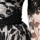 Black Silk Floral Lace Ricamo Ball Maxi Dress