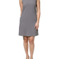 Gray Round Neck Sleeveless A-line Mini Dress