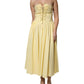 Yellow Cotton Corset Midi Dress