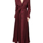 Maroon Belted Button Down Dress