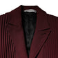 Maroon Belted Button Down Dress