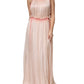 Pink Sleeveless Pleated A-line Maxi Dress