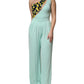 Mint Green One Shoulder Long Jumpsuit Dress