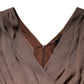 Brown Sleeveless Deep V-neck A-line Long Maxi Dress