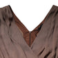 Brown Sleeveless Deep V-neck A-line Long Maxi Dress