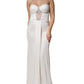 White Strapless Bustier Mermaid Gown Dress