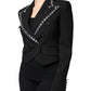 Black Crystal Double Breasted Blazer Jacket