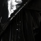 Black Polyester Button Down Blouson Jacket