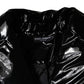 Black Polyester Button Down Blouson Jacket