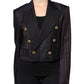 Multicolor Stripes Wool Cropped Blazer Coat Jacket