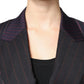 Multicolor Stripes Wool Cropped Blazer Coat Jacket