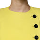 Lemon Yellow Wool Long Sleeves Cropped Coat Jacket