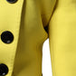 Lemon Yellow Wool Long Sleeves Cropped Coat Jacket