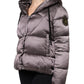 Violet Puffer Quilted Hooded Women Coat Jacket