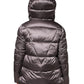 Violet Puffer Quilted Hooded Women Coat Jacket