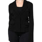 Black Viscose Single Breasted Blazer Jacket